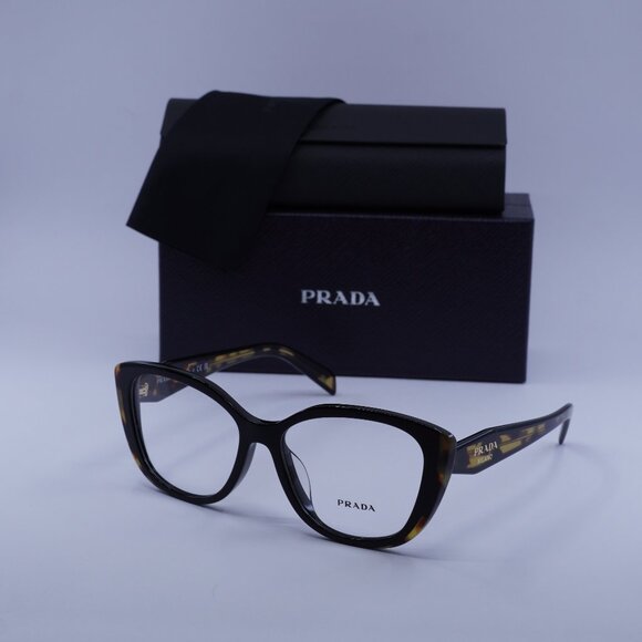 Prada PRB04VF 3891O1 Cat Eye Eyeglasses - Black/Medium Havana 55mm - Picture 1 of 11
